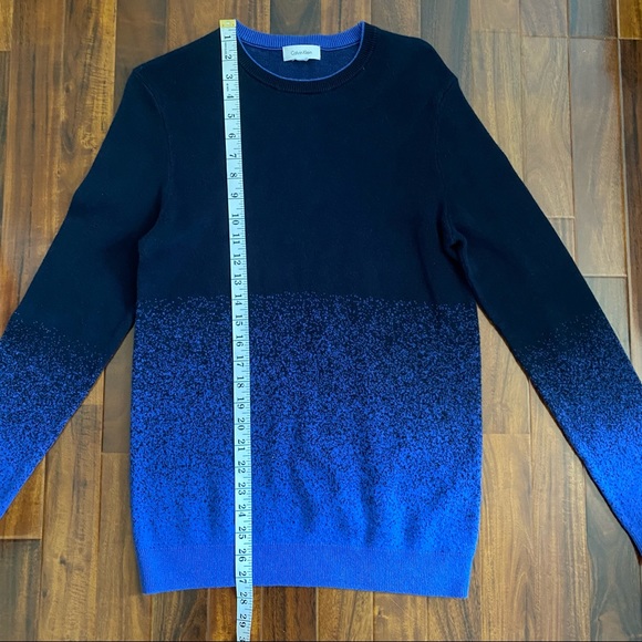 Calvin Klein Fall Winter Ombre Gradient Long Sleeves Blue Sweater Men's Size XS - Picture 5 of 11